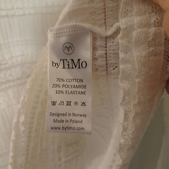 By TiMo Nordstrom Lace Blouse Small White Ruffled Sheer Cottagecore - Picture 9 of 9